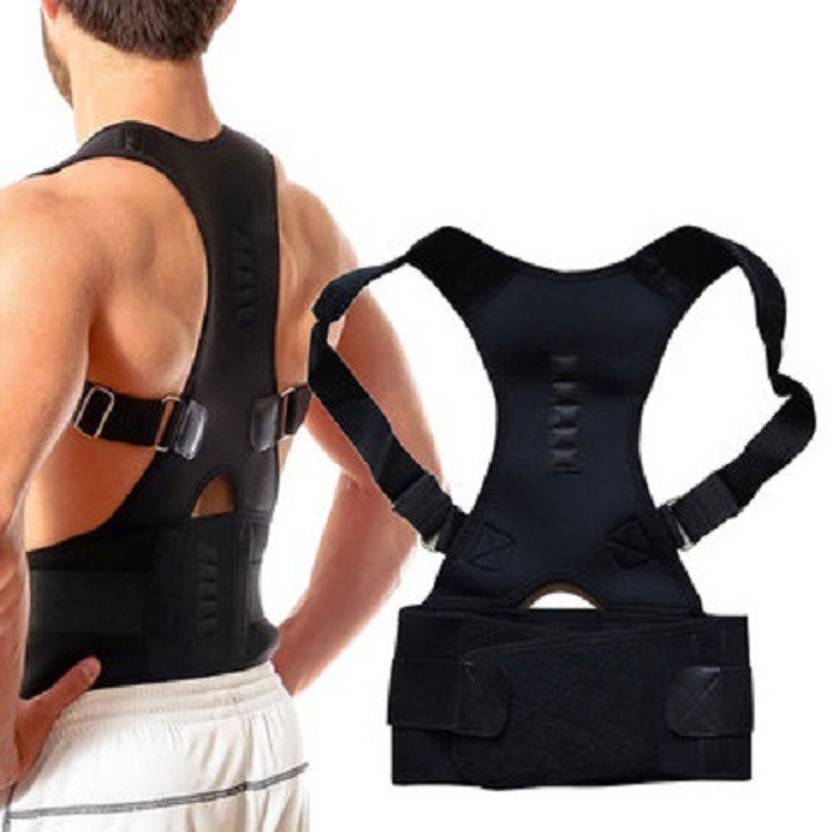 Aksharkunj Black Posture Back Spine Protector Back Support Posture Corrector
