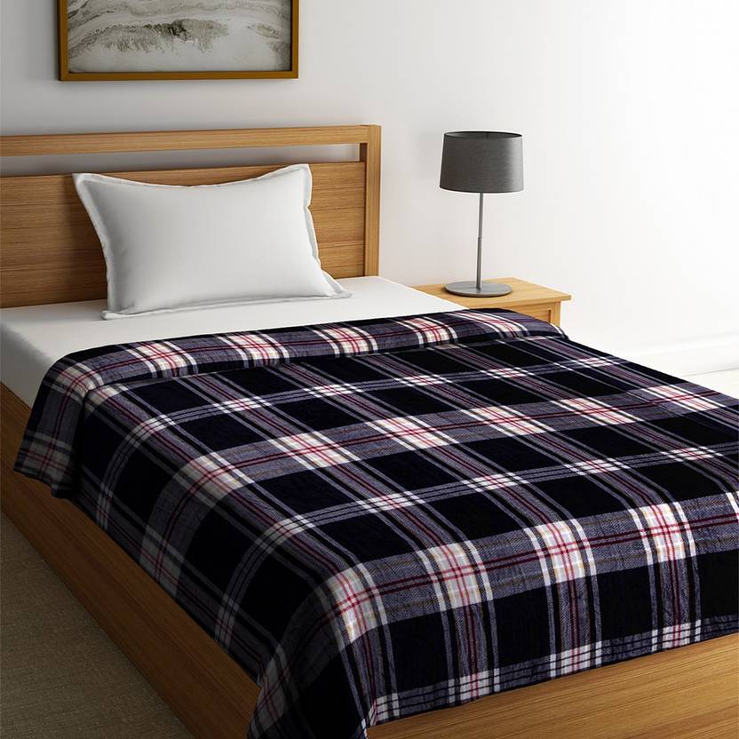 PORTICO NEW YORK Checkered Single Coral Blanket for  Mild Winter