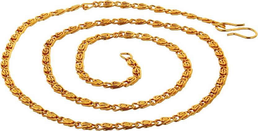 Lucky Jewellery Designer Gold Plated Long Link Chain Necklace For Men & Women (47-A3C-828-G22) Gold-plated Plated Alloy Chain