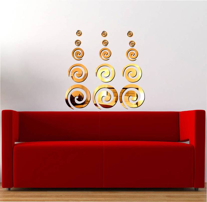 SUDARSHAN STICKER 38 cm Acrylic 3D 3Decorative Abstract Acrylic Mirror