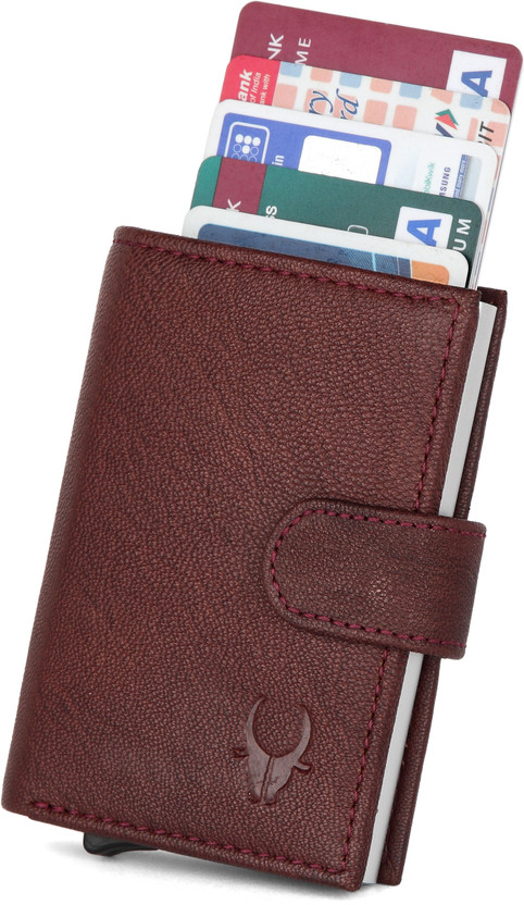 WILDHORN Men Casual Brown Genuine Leather RFID Card Holder - Min...more