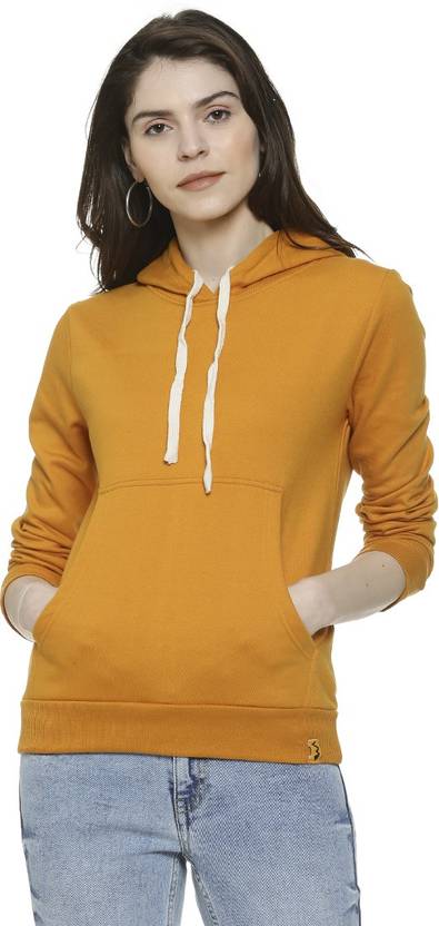 PINACOLADA Women Full Sleeve Solid Hooded Sweatshirt