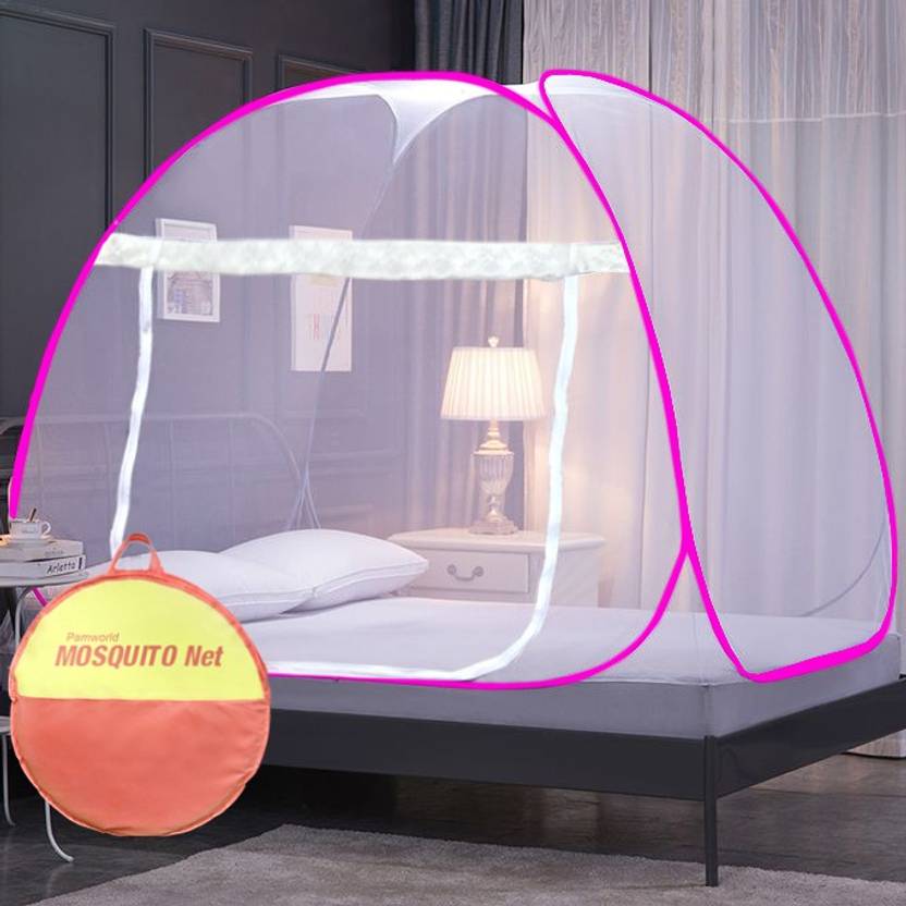 pamworld Polyester Kids Washable mosquito net foldable double bed Mosquito Net Price in India