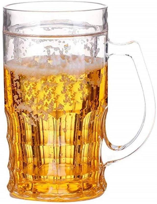 JacGifts DoubleLayers Fake Beer Glass Plastic (450 ml) Plastic Beer