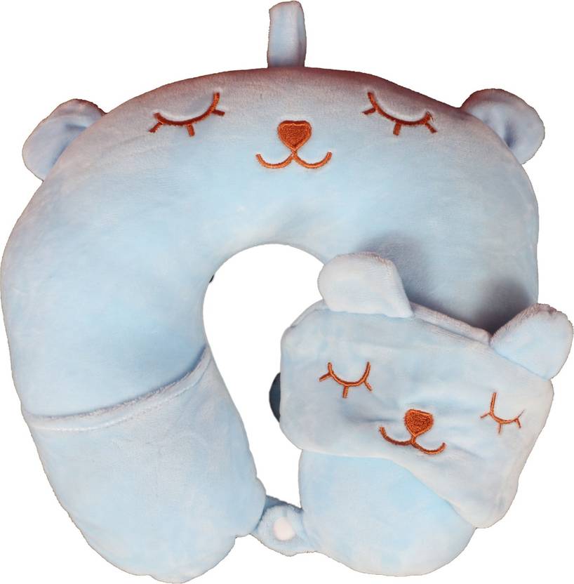 Skylofts Imported MicroFibre Neck Pillow with Eye Mask Travel Cushions for Sleeping Neck Pillow & Eye Shade