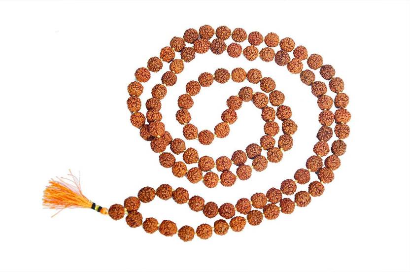 Shubhanjali Rudraksh Jap Mala, Wood Brown Rudraksha Jaap Mala 109 Beads 8 MM Beads Wood Chain