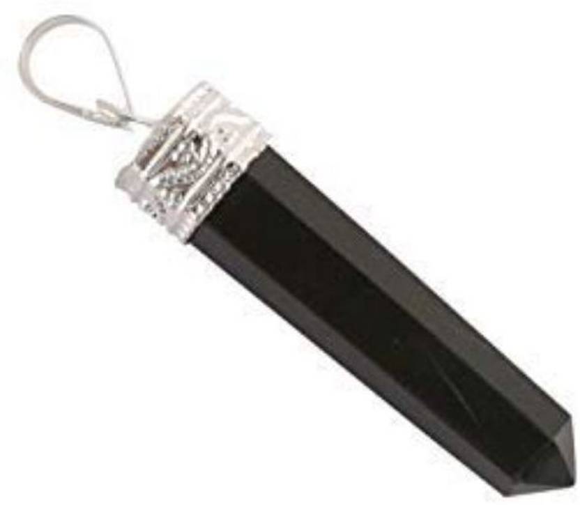 Shubhanjali Black Tourmaline Crystal Pencil Pendant for Girls Women Fashion Jewelry Gift Silver Tourmaline Stone Pendant