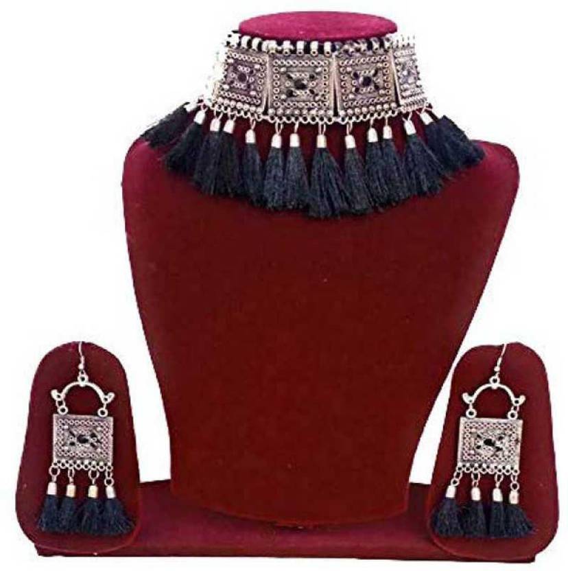 BSINT Alloy Sterling Silver Black, Silver Jewel Set