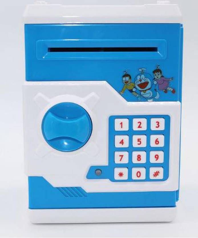 WISH IT Secret Password Safe ATM Doraemon Bank Money Safe Deposit Box