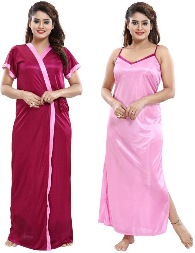 ZAIRRA Pack of 2 Women Nighty with Robe