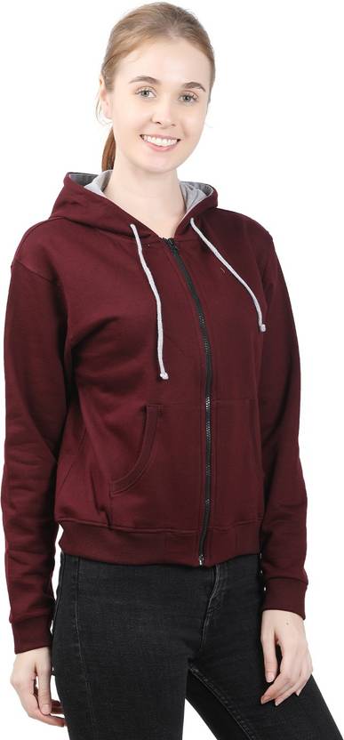 CHECKERSBAY Girls Full Sleeve Solid Hooded Sweatshirt