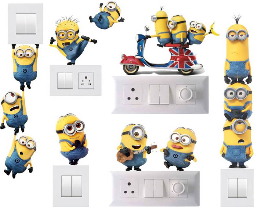 Decals Creation 35 cm Switch Sticker Minions Switch Board Sticker Wall Sticker Self Adhesive Sticker