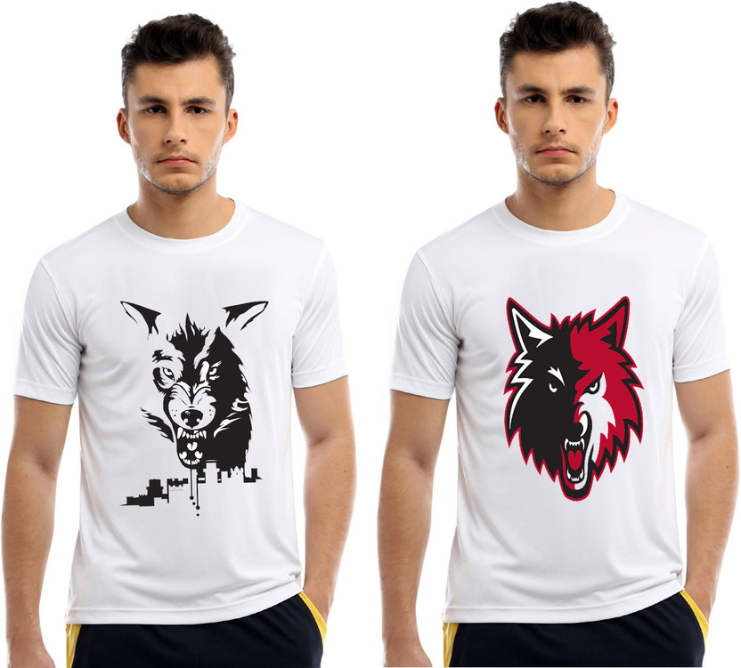 bfb Printed Men Round Neck White T 