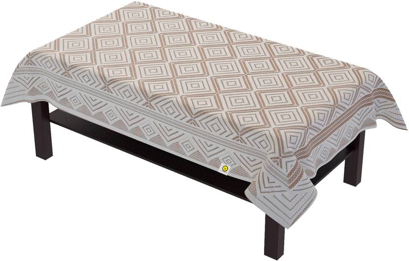 YELLOW WEAVES Polyester 4 Seater Geometric Table Cover