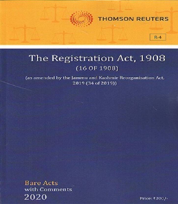 Registration Act 1908 Bare Act Buy Registration Act 1908 Bare Act 