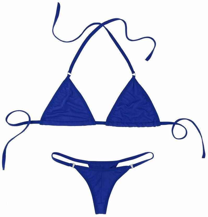 HotTouch Bra & Panty Set Solid Blue Lingerie Set