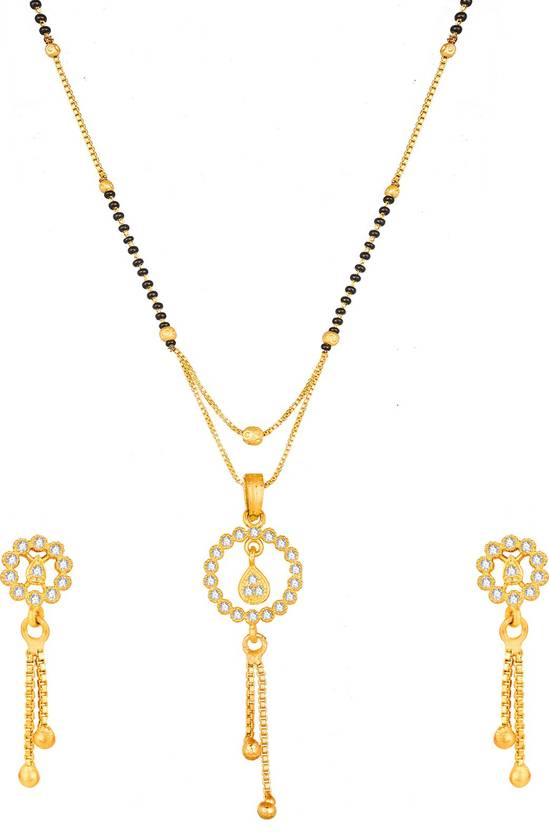 AADITA Alloy Gold-plated Gold, Black Jewel Set