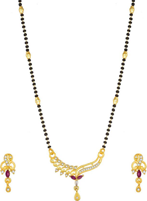 AADITA Alloy Gold-plated Gold, Black Jewel Set