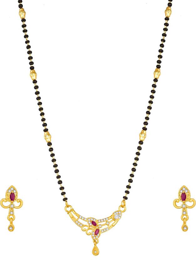 AADITA Alloy Gold-plated Gold, Black Jewel Set