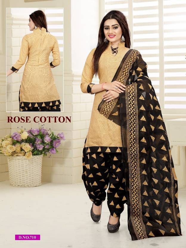Unstitched Cotton Salwar Suit Material Printed
