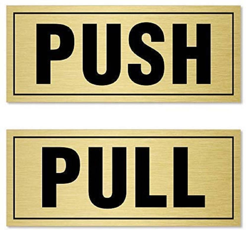 DEZIINE Self Adhesive Push Pull Sign Signage Board for Indicating