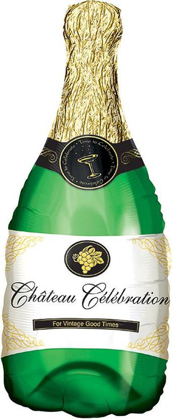 Bash N Splash Printed Happy Birthday Champagne Bottle Party Foil Balloon 39 Inch Balloon