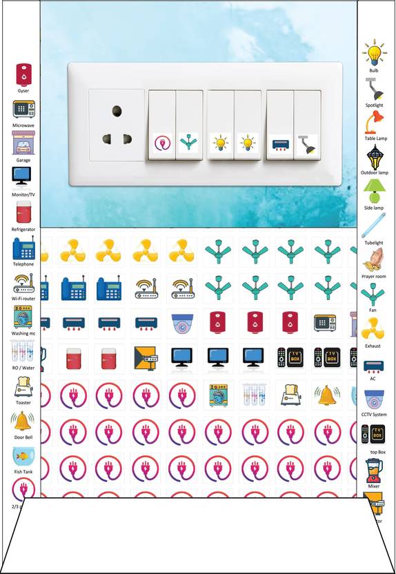Ezy Labels 15 cm White and Offwhite Switches NonReusable Sticker