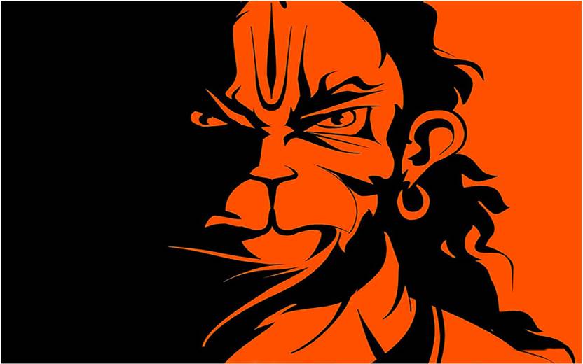 God Hanuman ji Poster For Room With Gloss Lamination M42 Paper Print ...