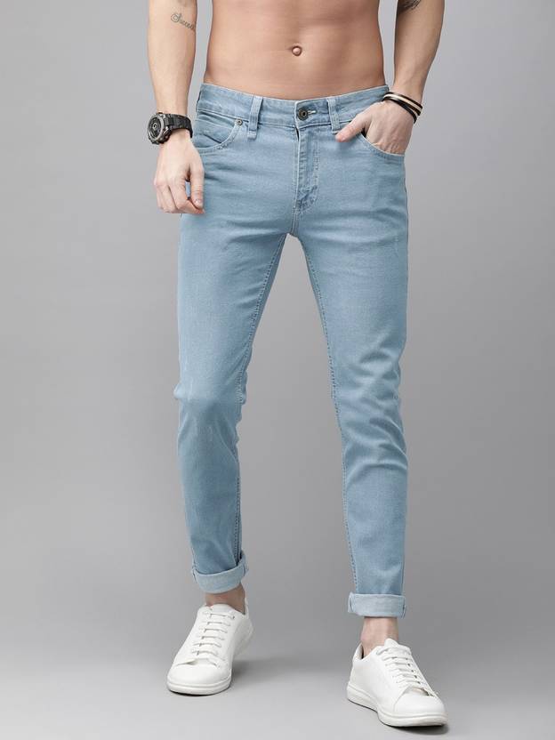 Men Skinny Mid Rise Blue Jeans