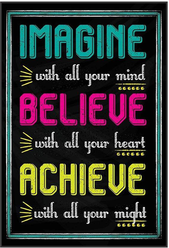HD Inspirational Motivational Quotes Wall Poster Sticker (Self Adhesive