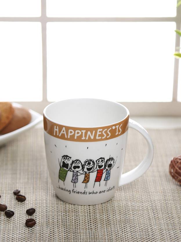 CLAY CRAFT MM-ANGEL-HAPP-HAVING FRIENDS Ceramic Coffee Mug
