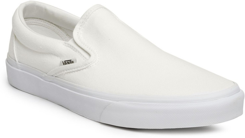 all white slip on vans men
