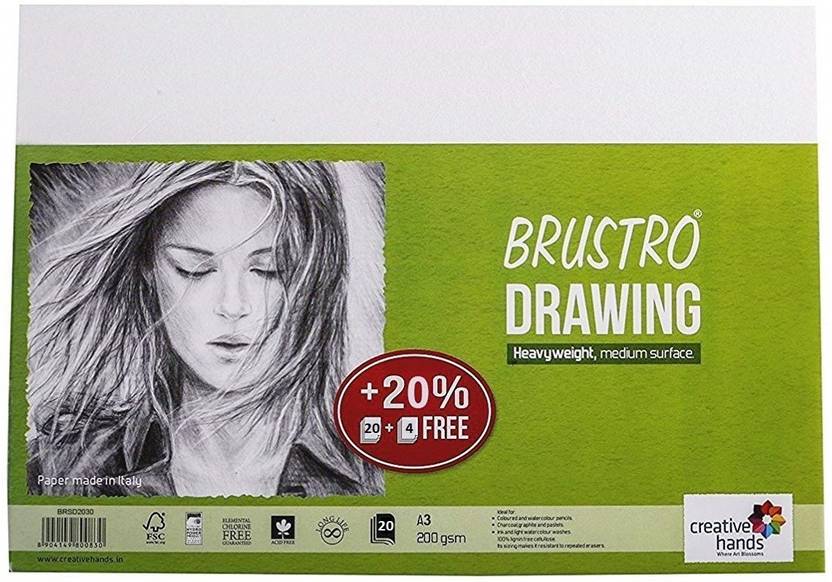 BRuSTRO drawing and sketching loose sheets A3 200 gsm