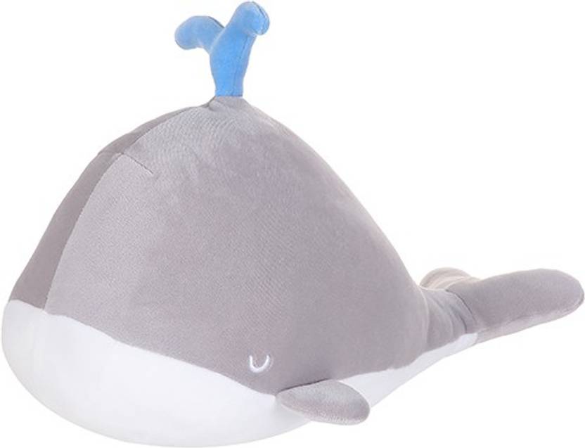 MINISO Soft Toy Ocean Series Little Whale Plush Toy, Grey 42 cm