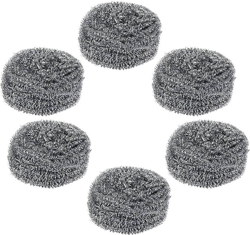 ADIMANI Stainless Steel Scrubber (Pack of 6) Scrub Pad