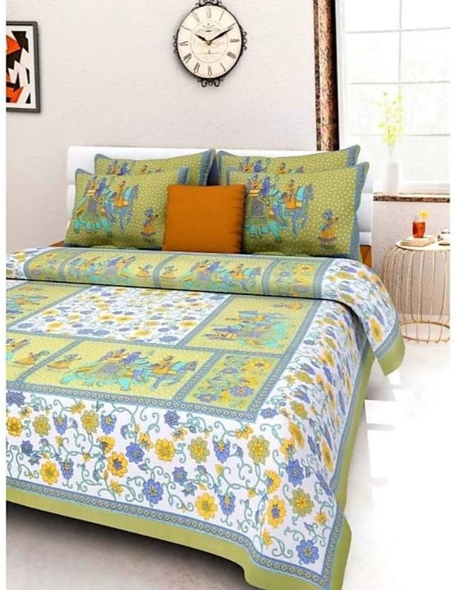 Best Collection 144 TC Cotton Double Printed Flat Bedsheet Buy Best