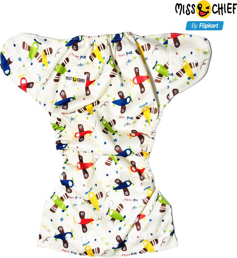 Miss & Chief by Flipkart Reusable Cloth Diaper with 1 Insert Aeroplane