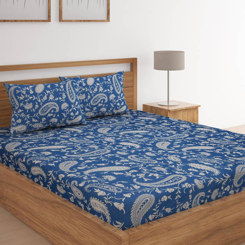 Flipkart SmartBuy 104 TC Cotton Double Jaipuri Prints Flat Bedsheet