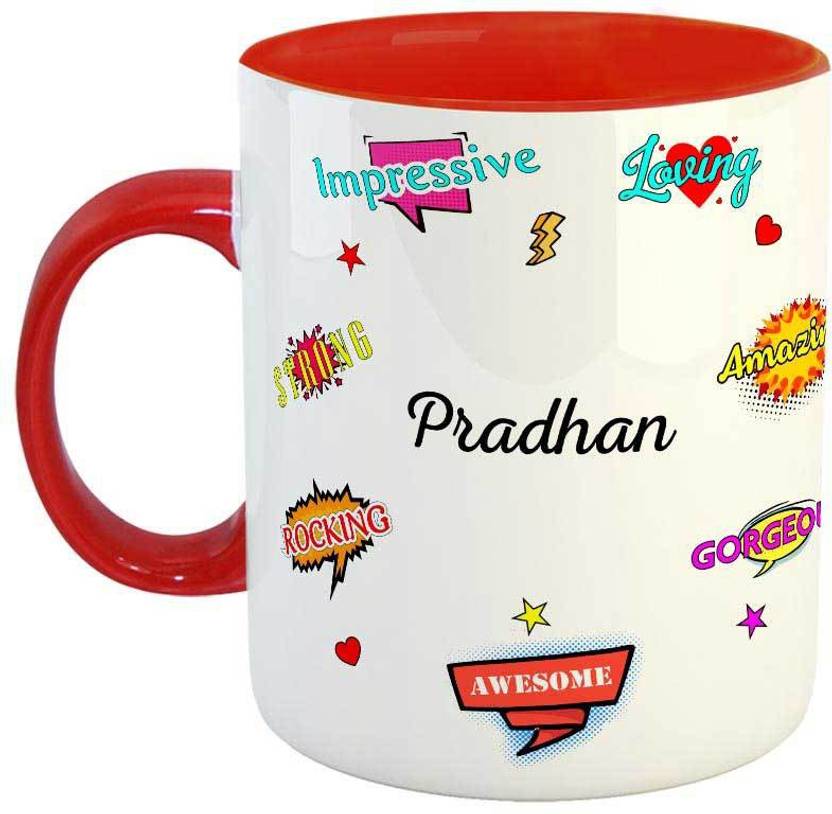 FABTODAY Best Gift for Birthday Name Pradhan Ceramic Coffee Mug Price