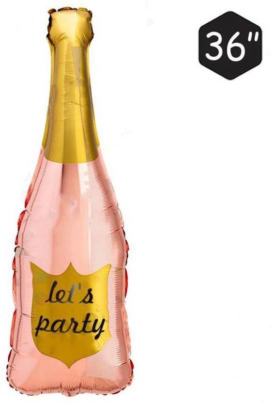 Bash N Splash Printed Rose Gold Bottle Lets Party Foil Balloon Birthday Bachelor Hen Party 36 Inch Balloon