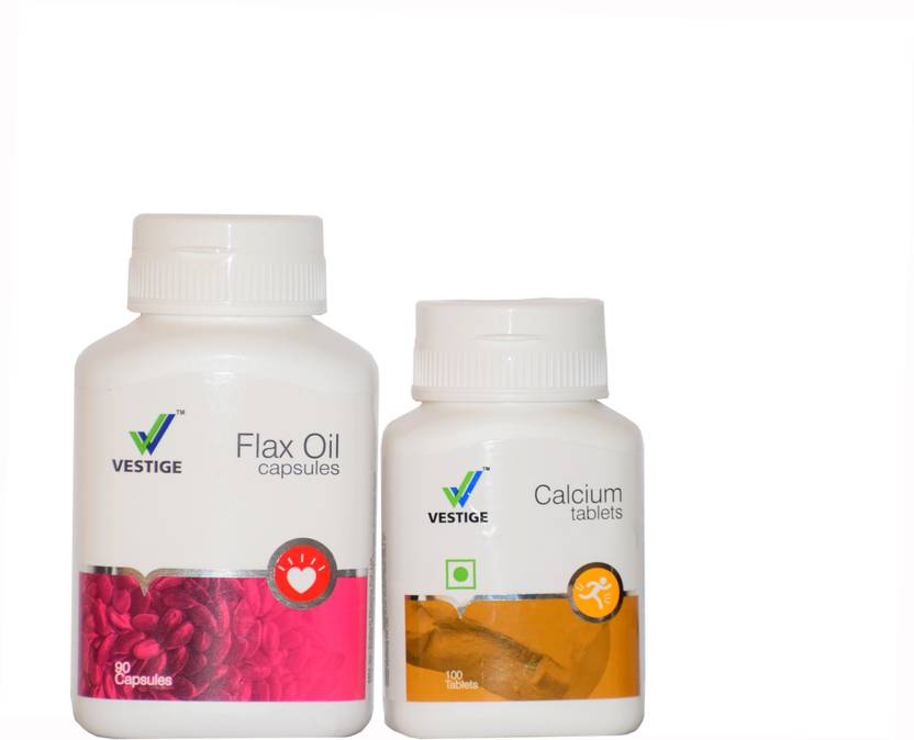 Vestige Flax oil 90 cap with Calcium 100 capsule Price in India Buy