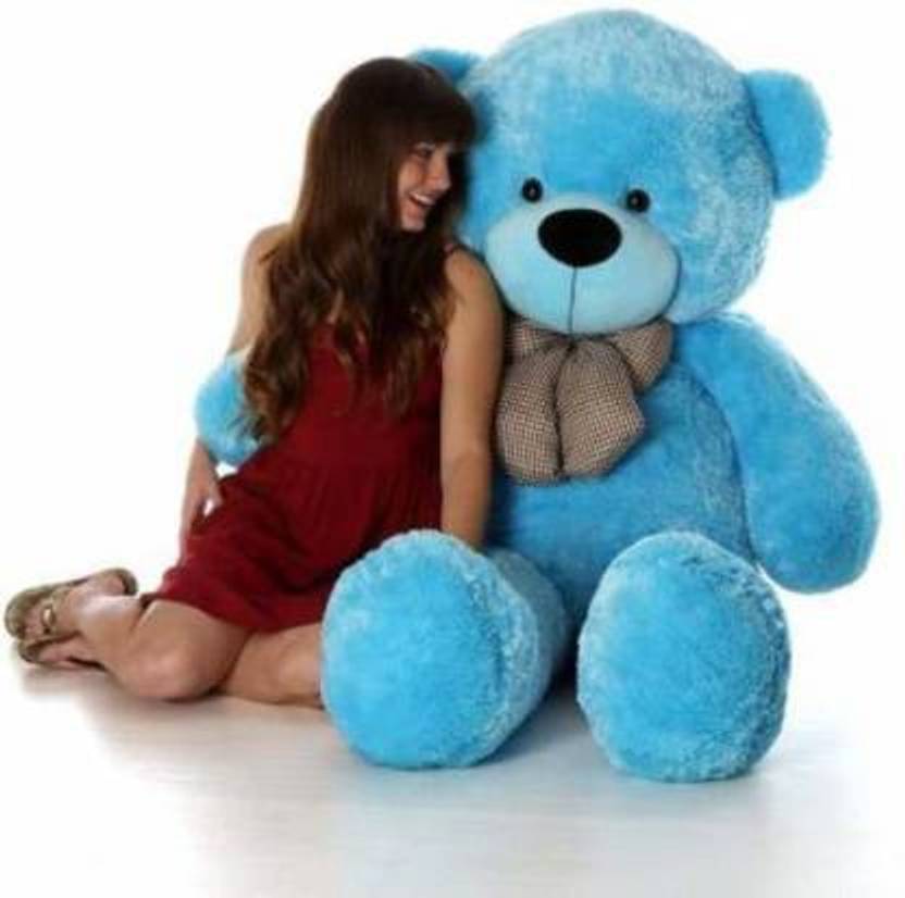 MentalLook 4 Feet Soft & Spongy Huggable Blue Color Teddy Bear121 Cm
