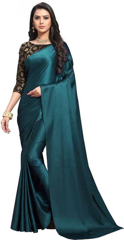 Amiga fashion Solid/Plain Bollywood Satin Saree