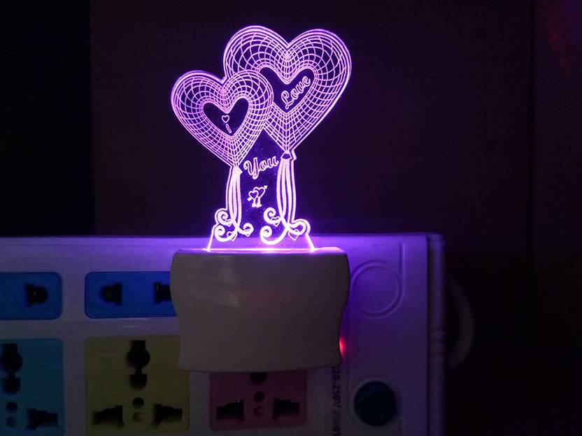 ALTROSS 3D Latest Acrylic I LOVE YOU HEART Night Lamp with 7 Colour Changing | 3D Decorative Illusion LED Plug Night Lamp for Bedroom | Gift | Office | Living room Night Lamp