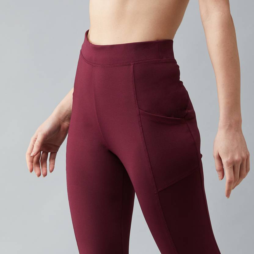 Solid Women Maroon Tights