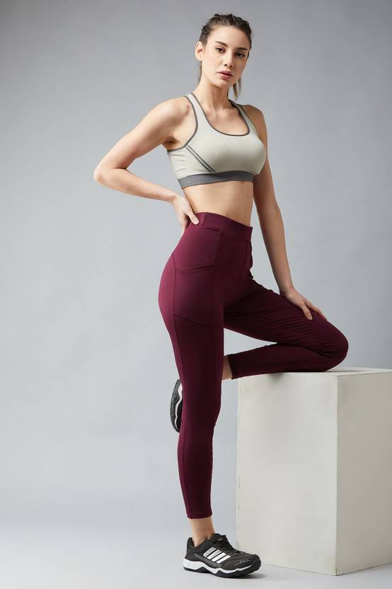 Solid Women Maroon Tights