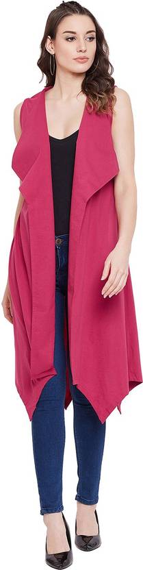 HYPERNATION Women Sleeveless Pink Shrug