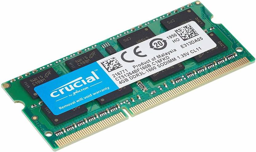 Barrette RAM Crucial DDR3 4GB 1066 MHz PC3-8500 Pour PC Portable - SODIMM 204 Broches