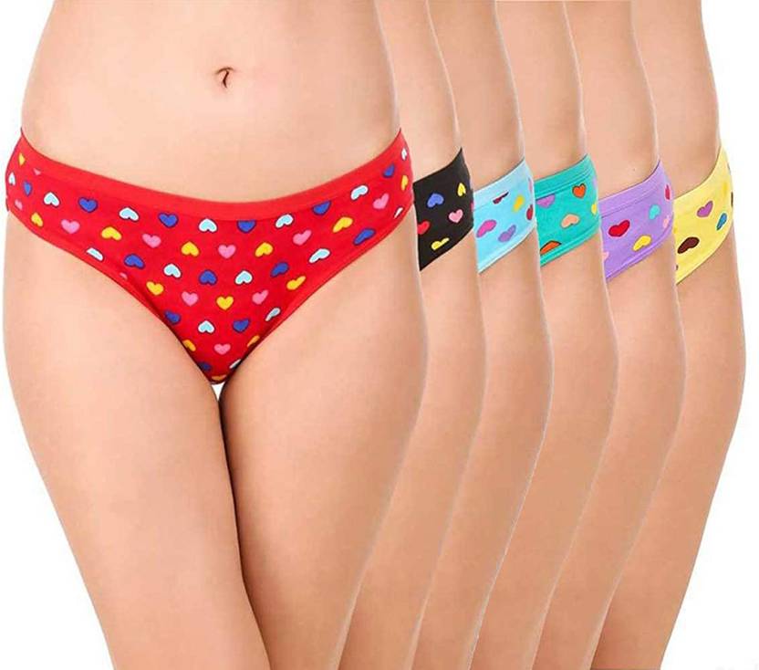 BROIDEN Pack of 6 Women Hipster Multicolor Panty