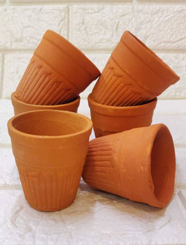 Satyam Kraft (Pack of 6) disposable terracotta traditional tea cups for